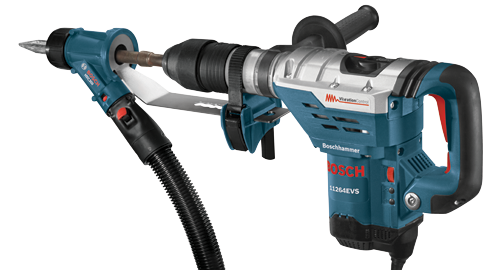 SDS-max® / Spline Chiseling Dust Collection Attachment_HDC300_attached_11264EVS