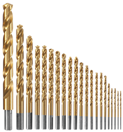 Titanium Nitride-Coated Drill Bit Sets