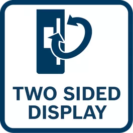 Two-sided display for convenient laser detection.