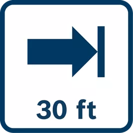 Working range of up to 30 Ft (9 m).