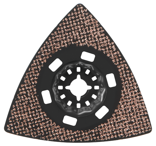 Plateau de ponçage triangulaire au carbure pour outils oscillants