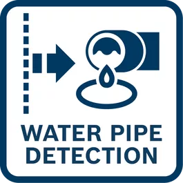 Detects water-filled plastic pipes.