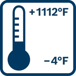 Infrared temperature measurement range of -4 to +1112°F (-20 to +600 °C).