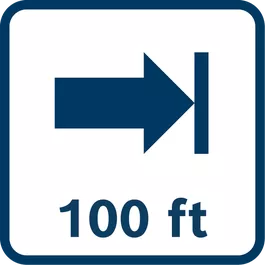 Working range of up to 100 Ft (30 m).