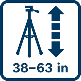 Tripod extends from 38 to 63 inches (96 to 160 cm).