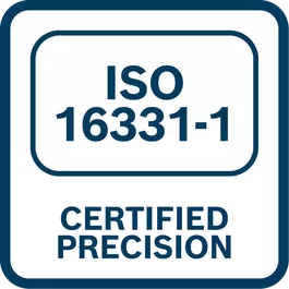 Measuring accuracy and range are certified in accordance with the international standard ISO 16331-1.