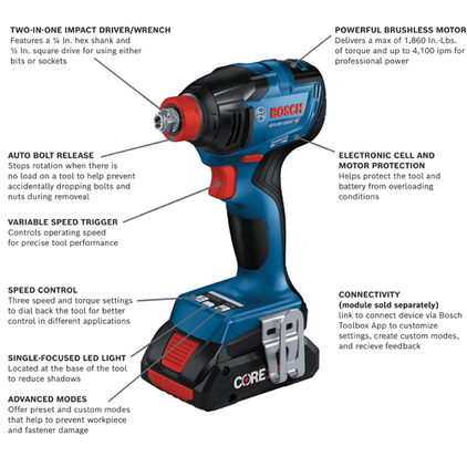 GDX18V-1860CB15 Cordless Impact Drivers