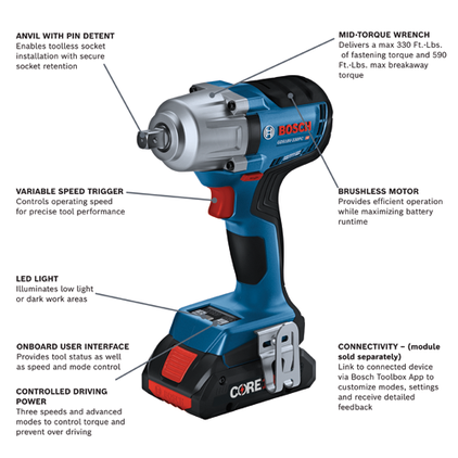 GDS18V-330PCB25 18V Impact Wrenches