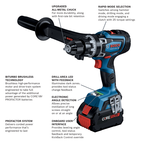 GSB18V 1330CB14 PROFACTOR 18V Hammer Drill Drivers