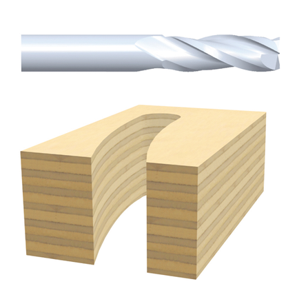 Solid Carbide Double-Flute Downcut Spiral Bits - Bosch Professional