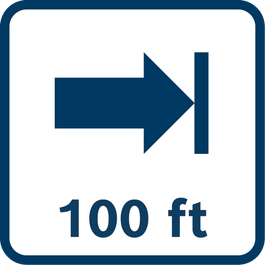 Working range of up to 100 Ft (30 m).